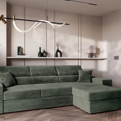 Rohová sedací souprava AMIRA - olivová, pravý roh