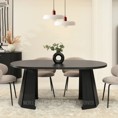 Designový rozkládací stůl 100(180)x100 DAMIEN - černý