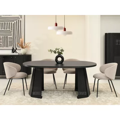 Designový rozkládací stůl 100(180)x100 DAMIEN - černý