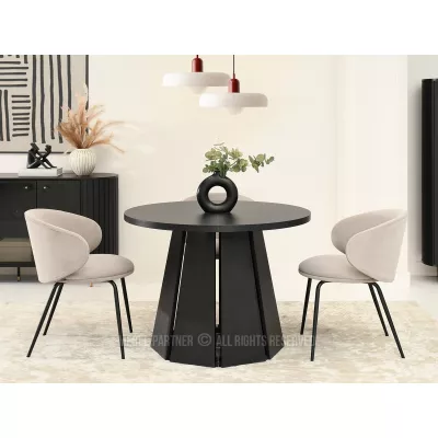 Designový rozkládací stůl 100(180)x100 DAMIEN - černý