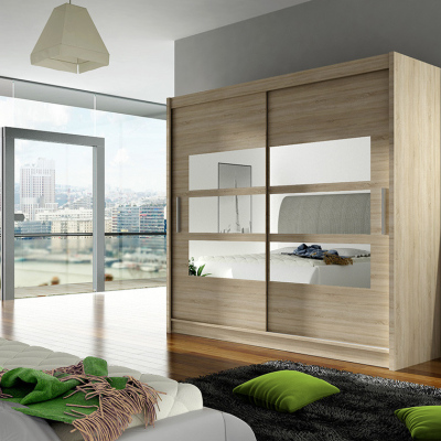 Prostorná šatní skříň Astra - šířka 180 cm, sonoma