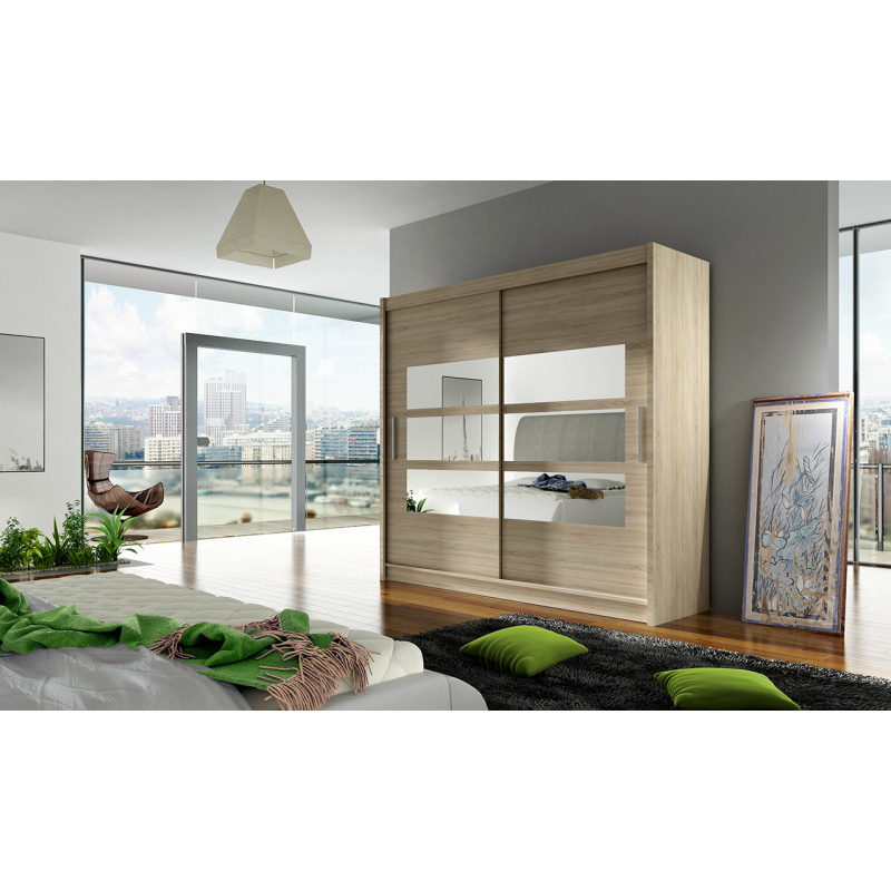 Prostorná šatní skříň Astra - šířka 180 cm, sonoma