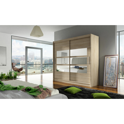 Prostorná šatní skříň Astra - šířka 180 cm, sonoma