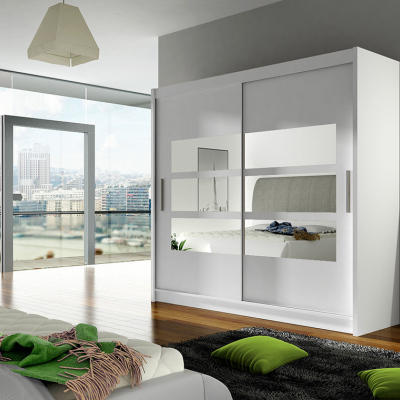 Prostorná šatní skříň Astra - šířka 180 cm, bílá