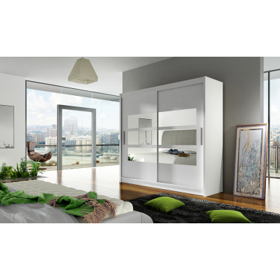 Prostorná šatní skříň Astra - šířka 180 cm, bílá