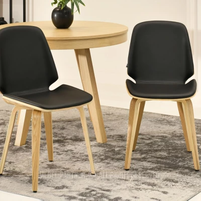 Jídelní židle AMELINA - černá / dub