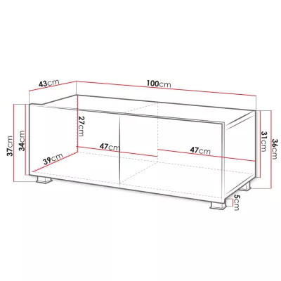 Závěsný TV stolek CONNOR - kašmír