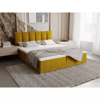 Čalouněná postel 180x200 ELSIE 4 s úložným prostorem - hořčicová