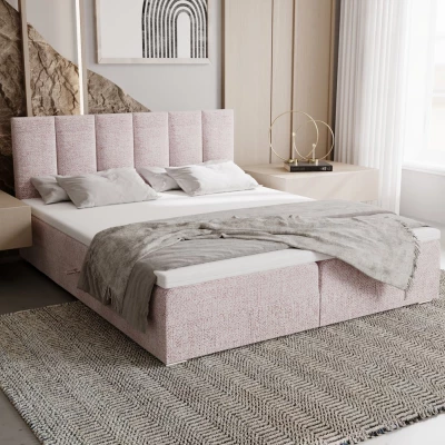 Čalouněná postel 180x200 ELSIE 4 s úložným prostorem - růžová