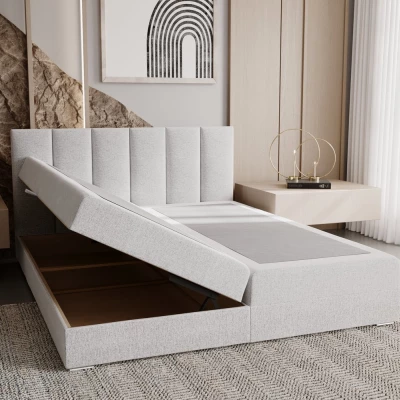 Čalouněná postel 160x200 ELSIE 4 s úložným prostorem - zelená