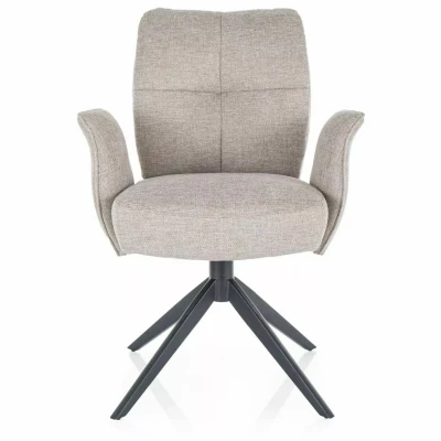 Čalouněná otočná židle SONYA - světle béžová / černá