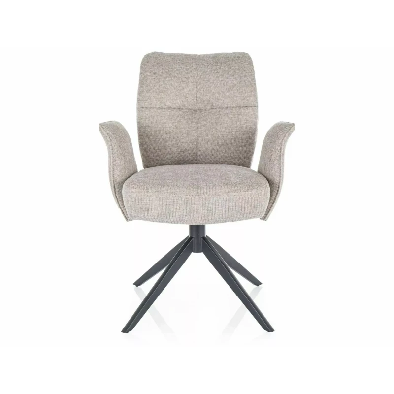 Čalouněná otočná židle SONYA - světle béžová / černá