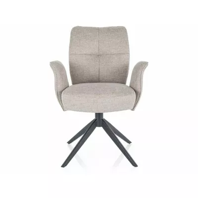 Čalouněná otočná židle SONYA - světle béžová / černá