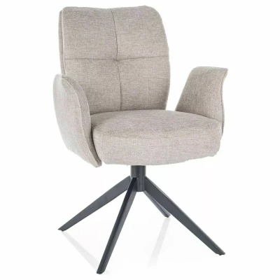 Čalouněná otočná židle SONYA - světle béžová / černá