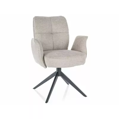 Čalouněná otočná židle SONYA - světle béžová / černá