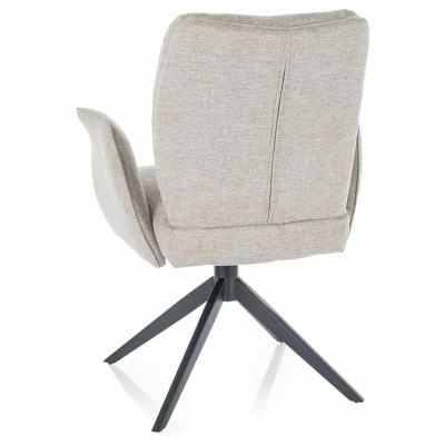 Čalouněná otočná židle SONYA - světle béžová / černá