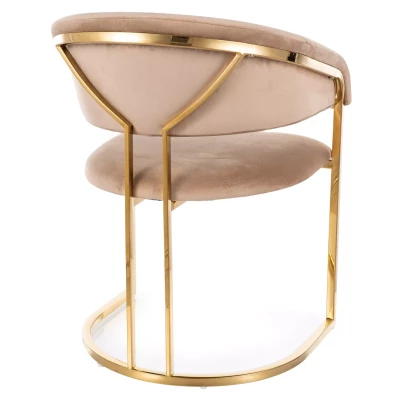 Designová jídelní židle LOUBNE - béžová / zlatá