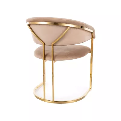 Designová jídelní židle LOUBNE - béžová / zlatá