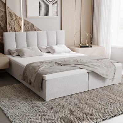 Čalouněná postel 180x200 ELSIE 3 s úložným prostorem - světle šedá