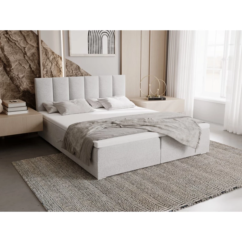 Čalouněná postel 180x200 ELSIE 3 s úložným prostorem - světle šedá