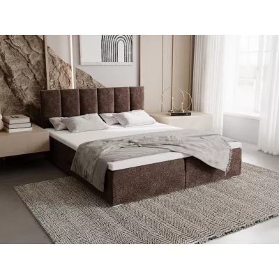 Čalouněná postel 160x200 ELSIE 3 s úložným prostorem - světle hnědá
