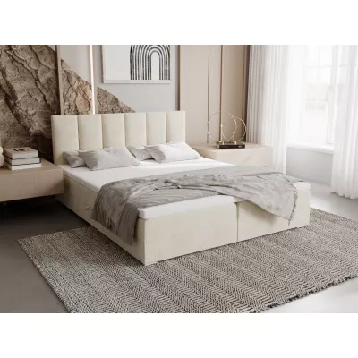 Čalouněná postel 140x200 ELSIE 3 s úložným prostorem - světle béžová