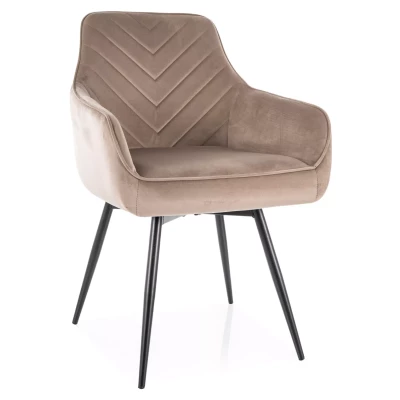 Čalouněná jídelní židle ADONIRA - tmavě béžová / černá