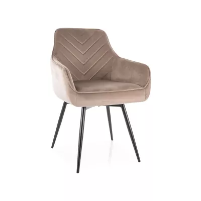 Čalouněná jídelní židle ADONIRA - tmavě béžová / černá