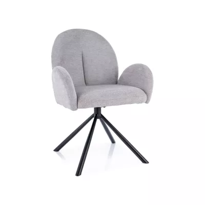 Čalouněná otočná židle SAKURA - šedá / černá