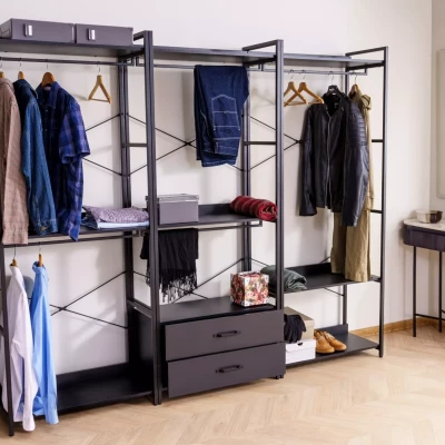 Kovový stojan na šaty SANELA 3 - černý