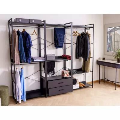 Kovový stojan na šaty SANELA 3 - černý