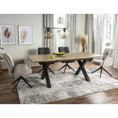 Rozkládací jídelní stůl 160(240)x90 ROLY - dub artisan / černý