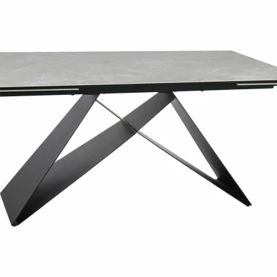 Rozkládací jídelní stůl 160(240)x90 VIDOR - krémový / černý