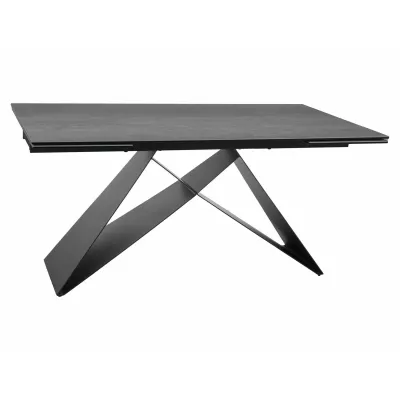 Rozkládací jídelní stůl 160(240)x90 VIDOR - světle šedý / černý