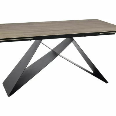 Rozkládací jídelní stůl 160(240)x90 VIDOR - světle hnědý / černý