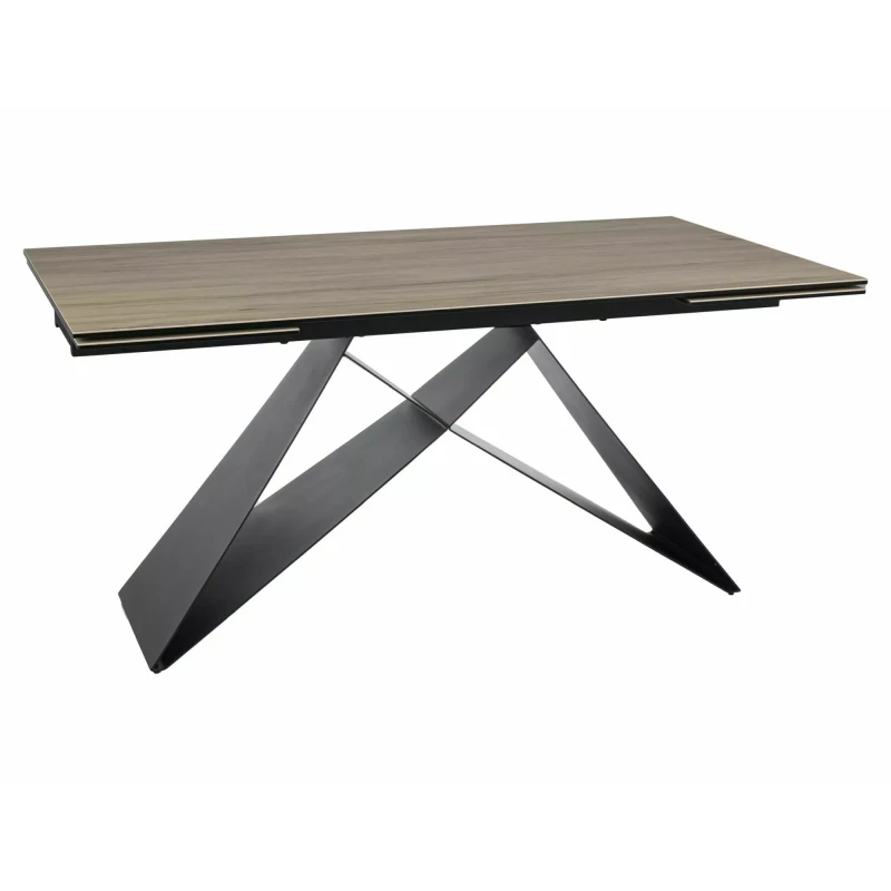 Rozkládací jídelní stůl 160(240)x90 VIDOR - světle hnědý / černý