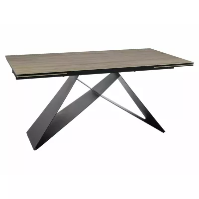 Rozkládací jídelní stůl 160(240)x90 VIDOR - světle hnědý / černý