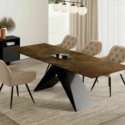 Rozkládací jídelní stůl 160(240)x90 VIDOR - hnědý / černý