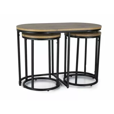 Sada konferenčních stolků ROSHAN - dub artisan / černá