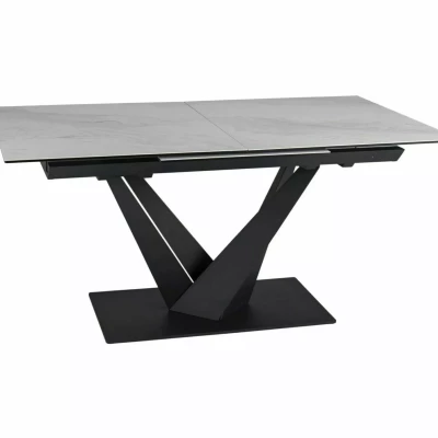 Rozkládací jídelní stůl 160(220)X90 GUNAR - světle šedý / černý