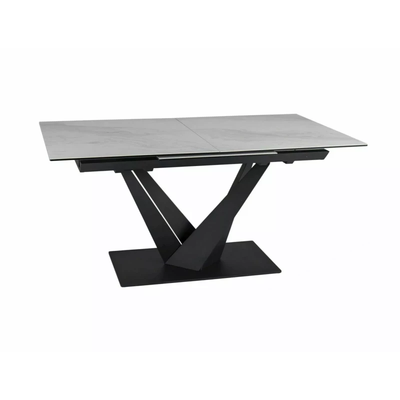 Rozkládací jídelní stůl 160(220)X90 GUNAR - světle šedý / černý