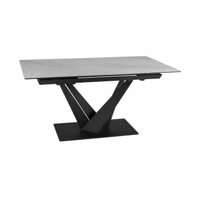 Rozkládací jídelní stůl 160(220)X90 GUNAR - světle šedý / černý