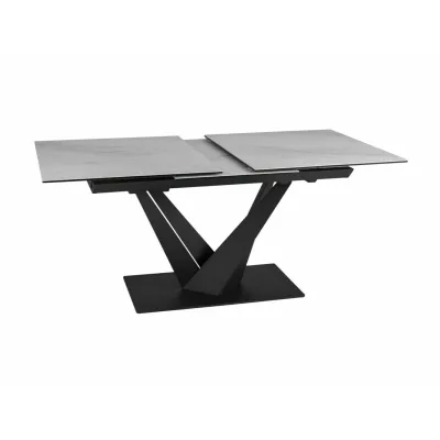 Rozkládací jídelní stůl 160(220)X90 GUNAR - světle šedý / černý