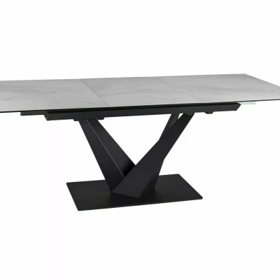 Rozkládací jídelní stůl 160(220)X90 GUNAR - světle šedý / černý