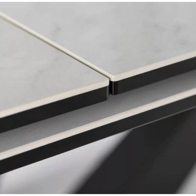 Rozkládací jídelní stůl 160(220)X90 GUNAR - světle šedý / černý