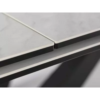 Rozkládací jídelní stůl 160(220)X90 GUNAR - světle šedý / černý