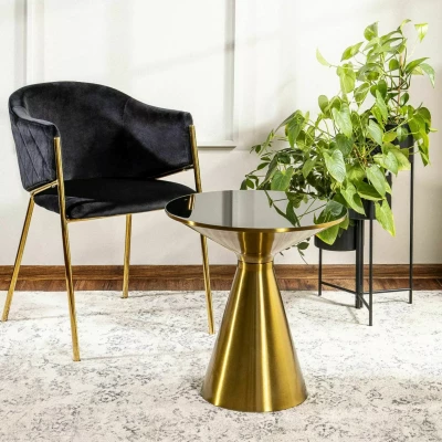 Designový odkládací stolek NURIEL - černý / zlatý