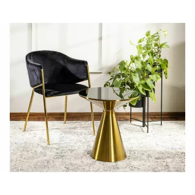 Designový odkládací stolek NURIEL - černý / zlatý