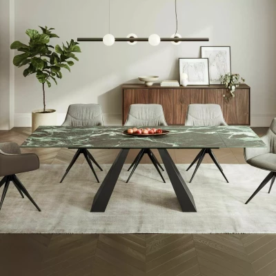 Rozkládací jídelní stůl 160(240)x90 GEDEON - tmavě modrý / černý