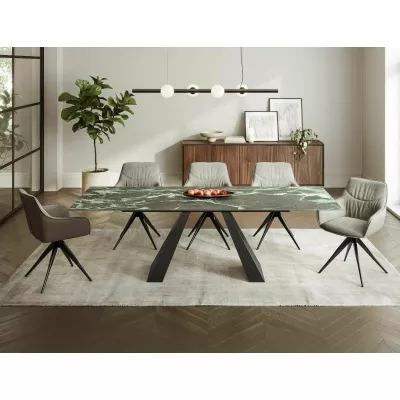 Rozkládací jídelní stůl 160(240)x90 GEDEON - tmavě modrý / černý